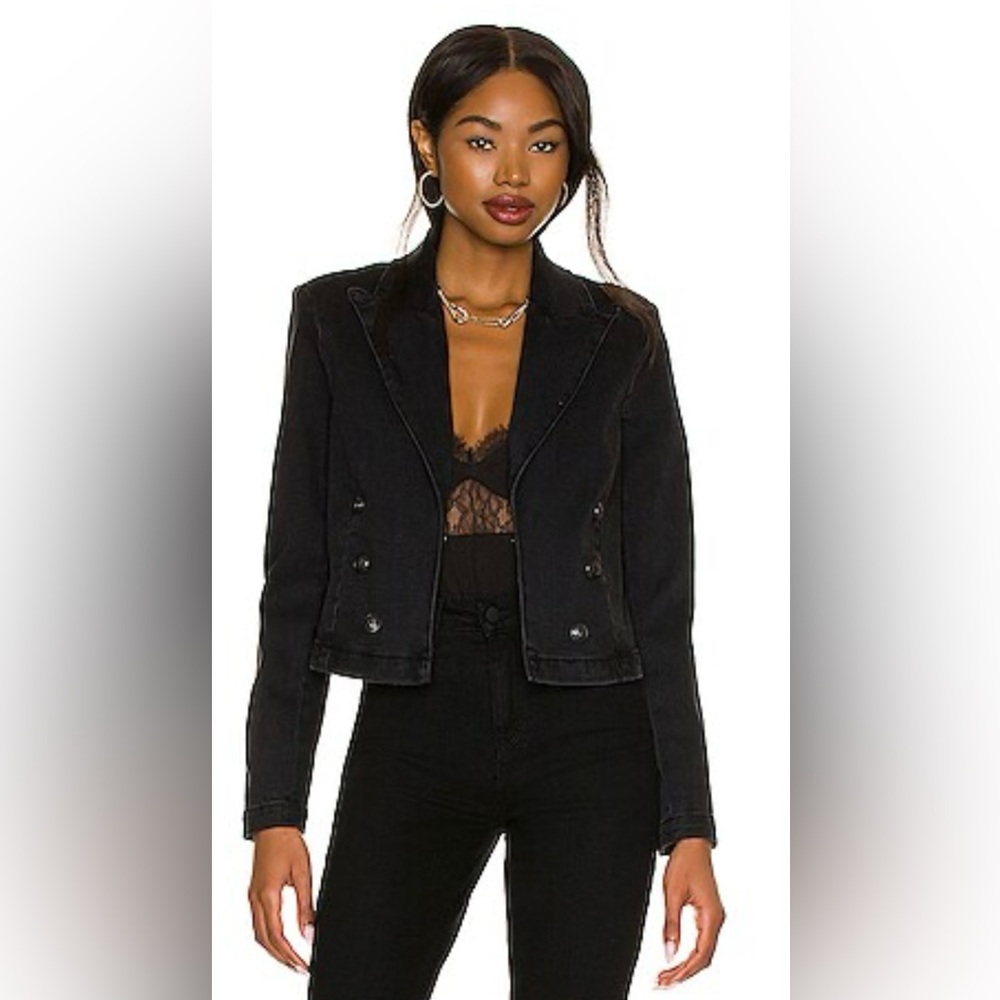 L’Agence Dolly Crop Blazer Black Size M (Added Fleece Layer)